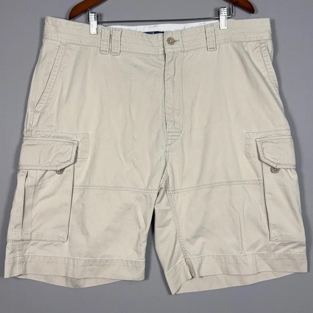 Polo Ralph Lauren Cargo Shorts Mens 42 Tall‎ Cotton Tan Khaki Utility Flat Front